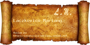 Laczkovics Mariann névjegykártya